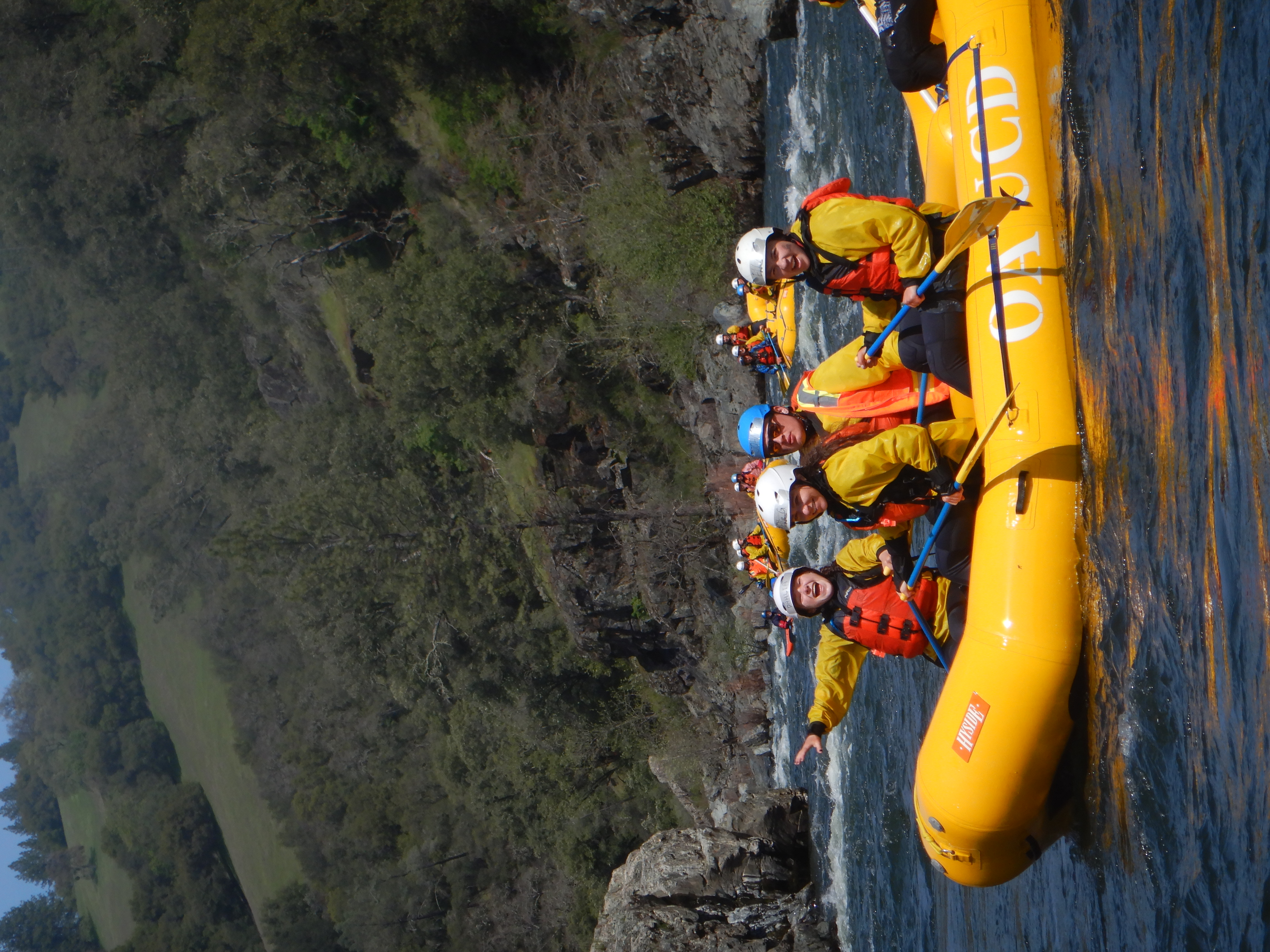 Outdoor Adventures staff on a rafting trip