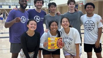 This photo shows the winners of the CoRec basketball league.
