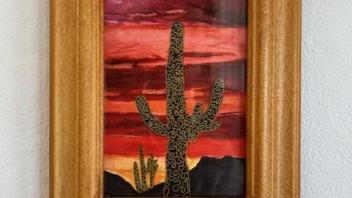 collage of cactus and southwest sky