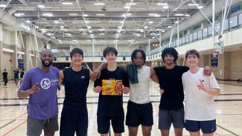 This photo shows the winners of the open comp basketball gold bracket league.