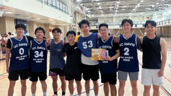 This photo shows the winner of the open comp silver bracket for basketball.