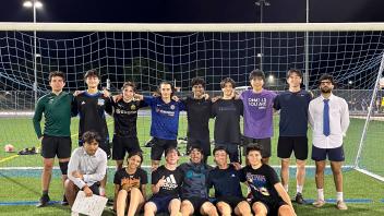 This photo shows the winners of the open comp soccer league.