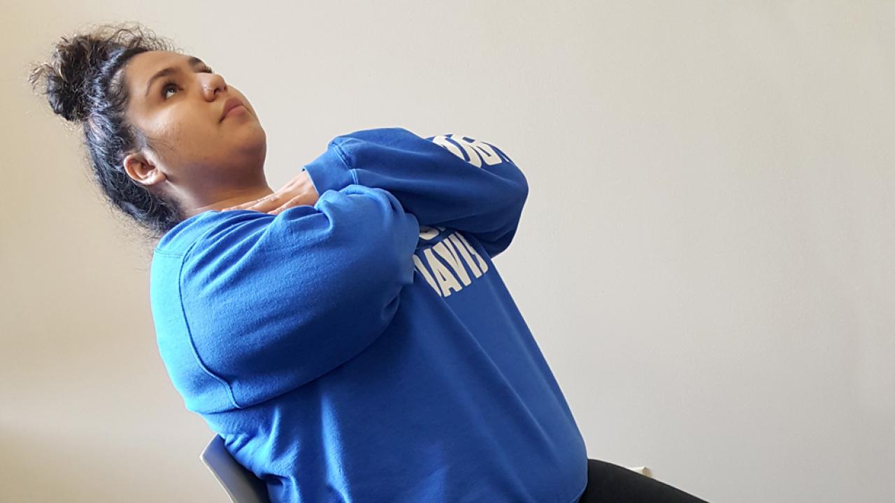 Follow our guide below for stretches you can do at your desk while studying or working.