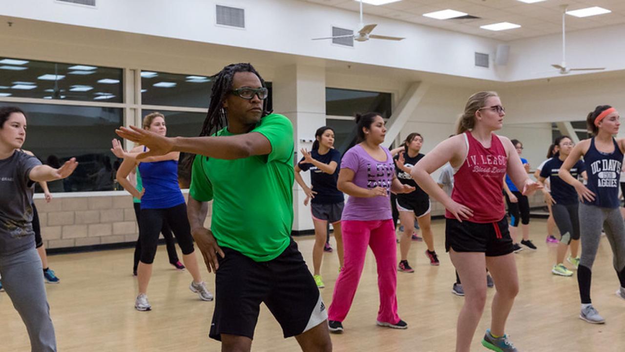 People exercising in a studio