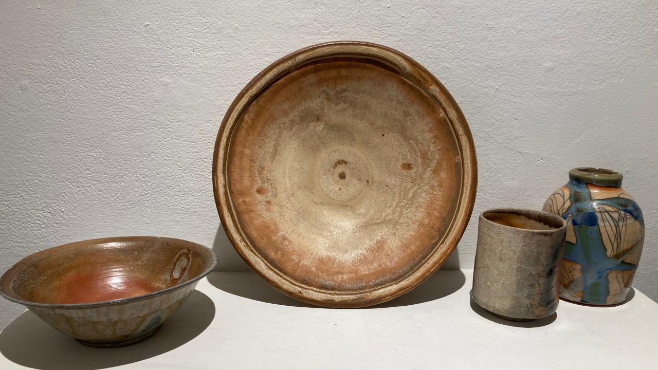 Large bowl with smaller pots
