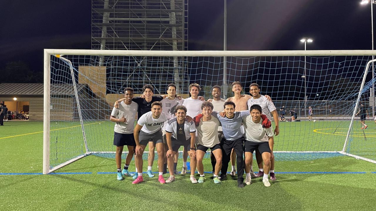 This photo shows the winners of the open comp soccer league.