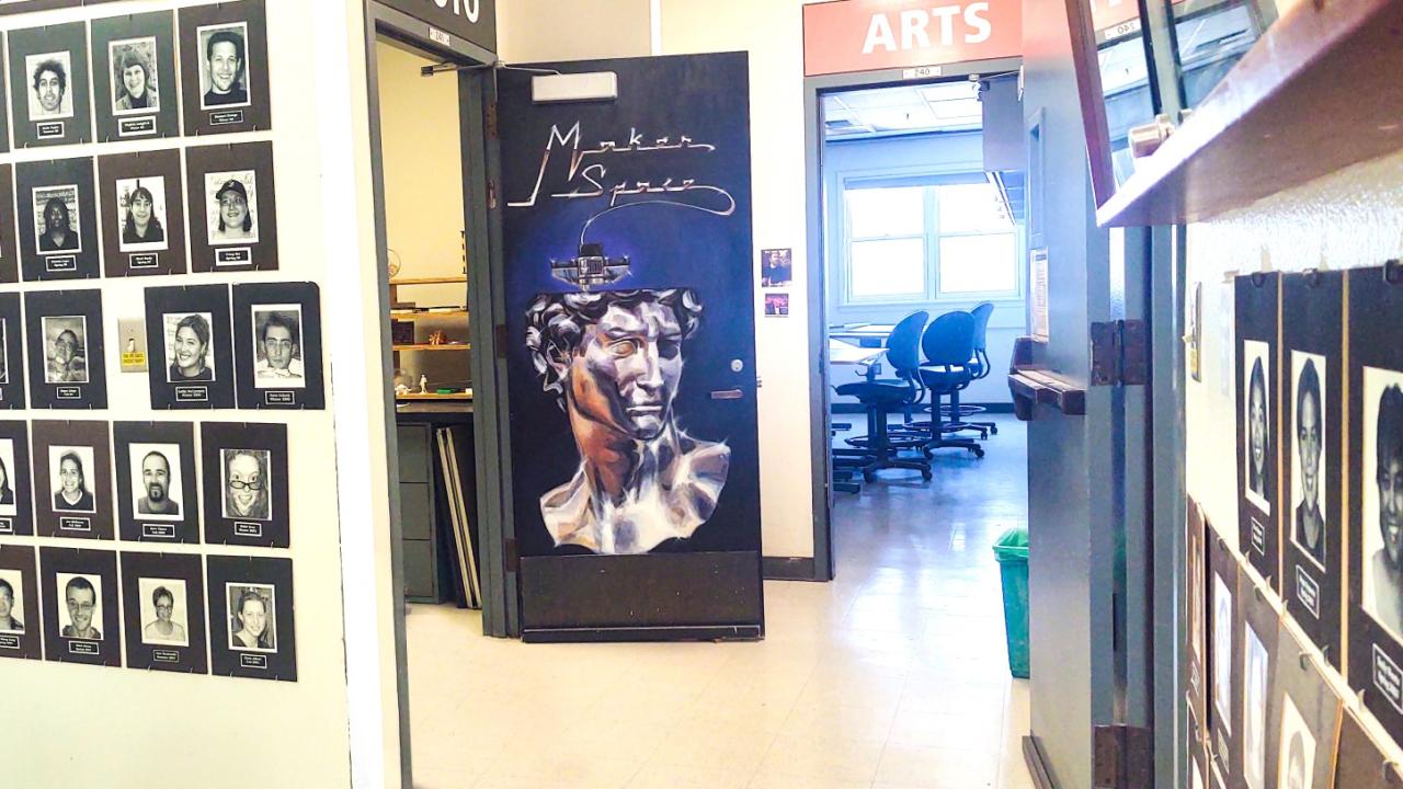 Entrance door to the Craft Center Maker Space studio