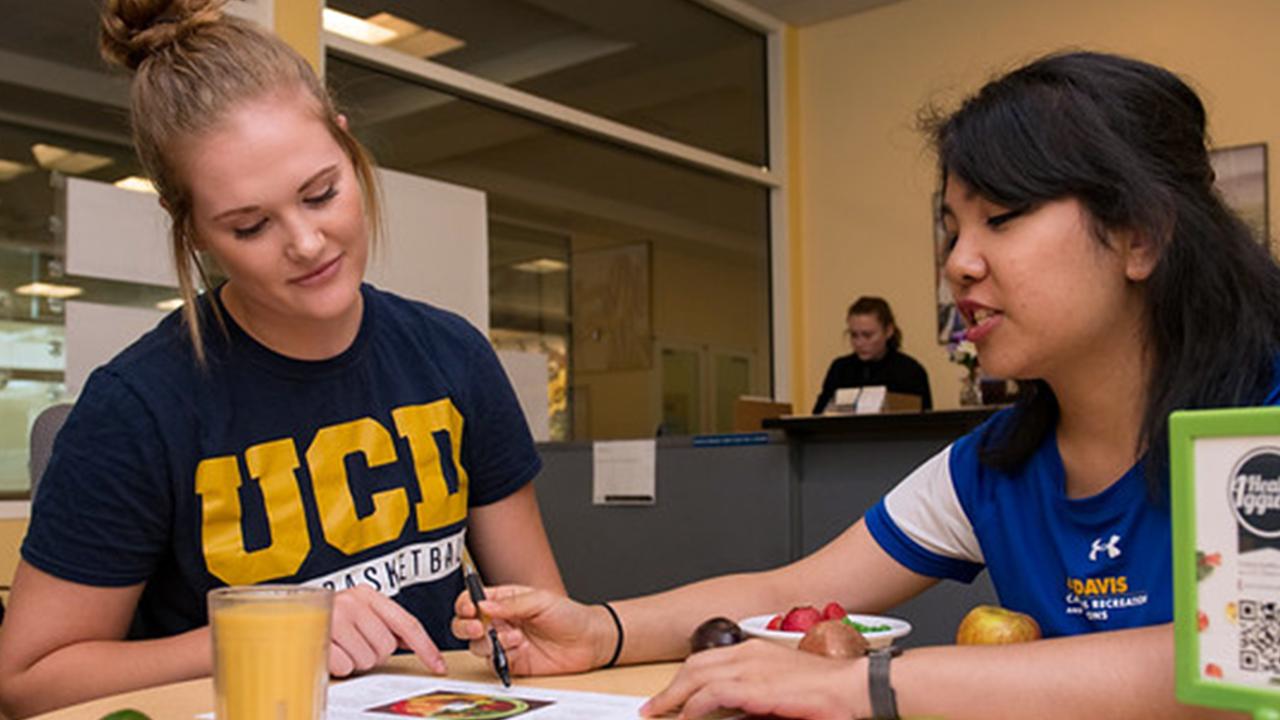 Student receiving nutrition consultation indoors at the ARC