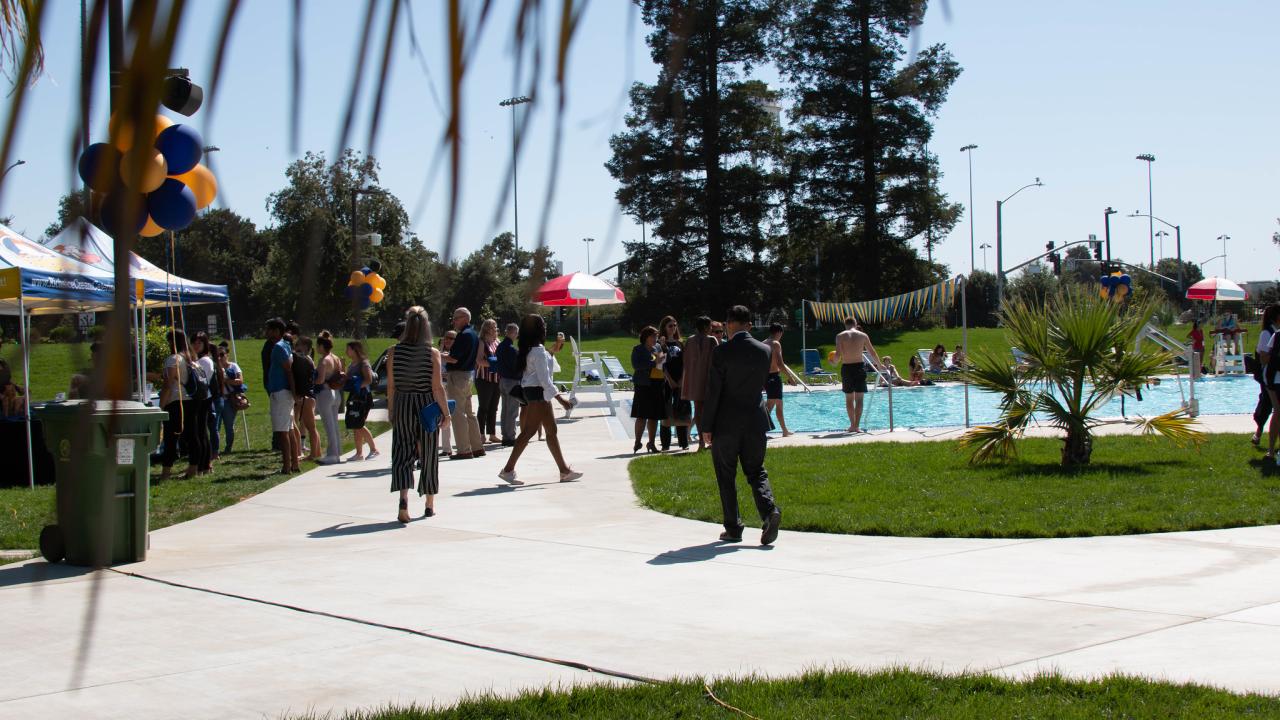 people attending events at rec pool