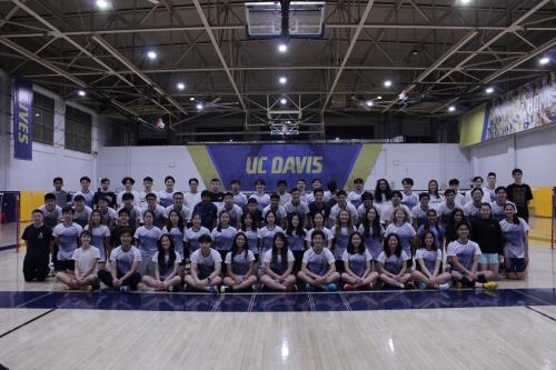 This is a group photo of UC Davis's Badminton Club.