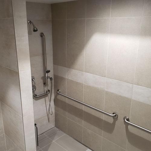 Interior view of ADA cabana shower
