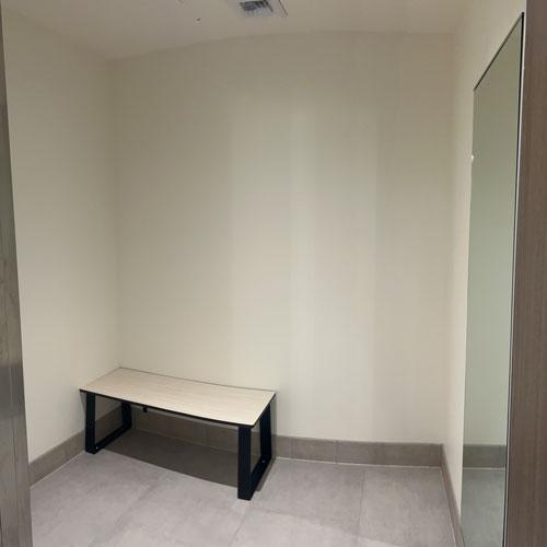 Inside view of private changing rooms