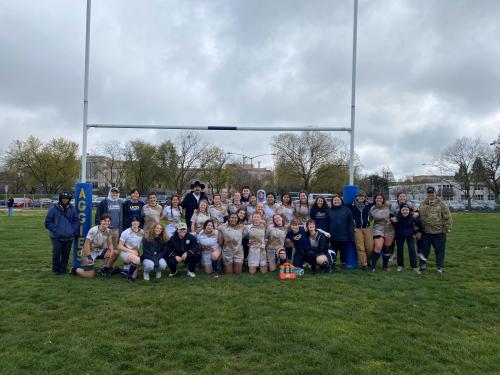 This is a group photo of UC Davis's Women's Rugby