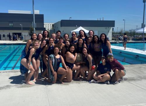 This is a group photo of UC Davis's Women's Water polo