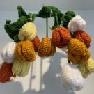 neck wrap with crochet tulips 