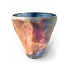 Image of ceramic pot with multicolored finish