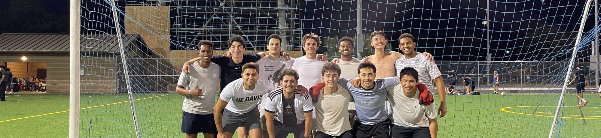 This photo shows the winners of the open comp soccer league.