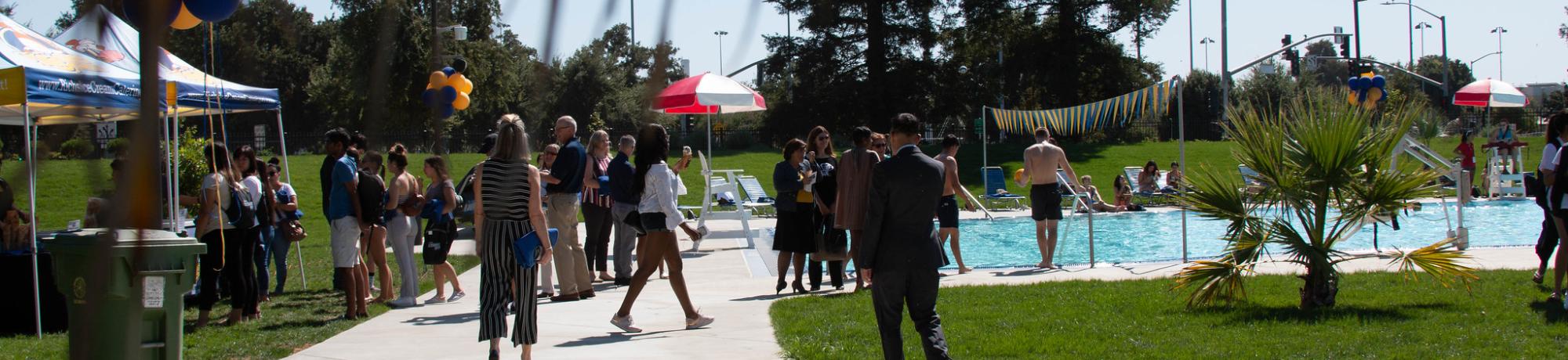 people attending events at rec pool