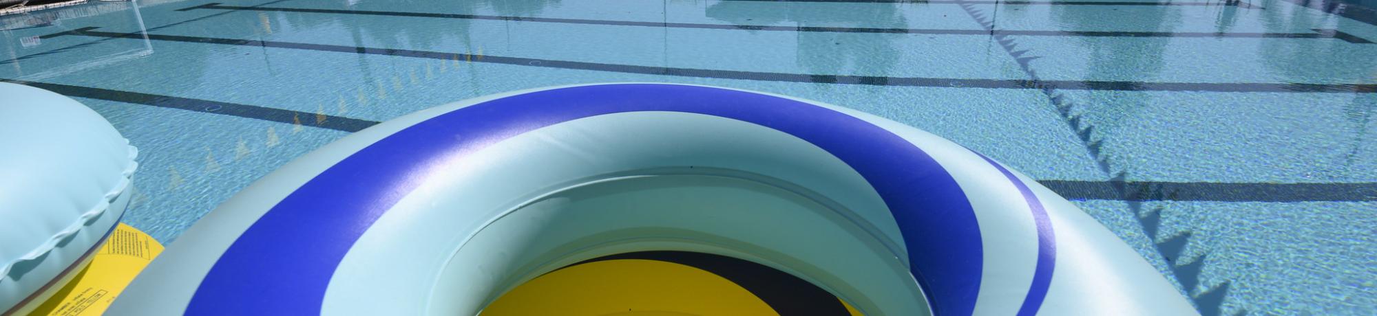 tube in front of pool